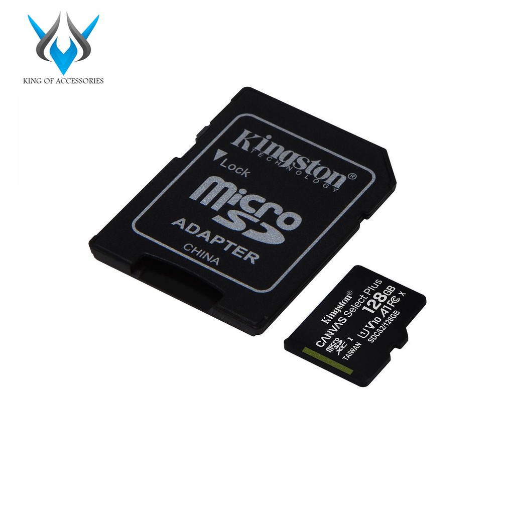 Thẻ nhớ microSDXC Kingston Canvas Select Plus 128GB 100MB/s U1 V10 A1 (Đen) - Kèm Adapter