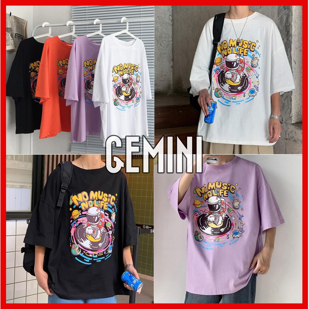 Áo Thun Unisex NOMUSIC Phông Nam Nữ Tay Lỡ phong cách Ulzzang. | BigBuy360 - bigbuy360.vn