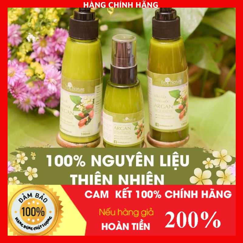 (+Quà) Bộ Gội Xả Thảo Mộc Argan 100ml + Tinh Chất Mọc Tóc I'M NATURE