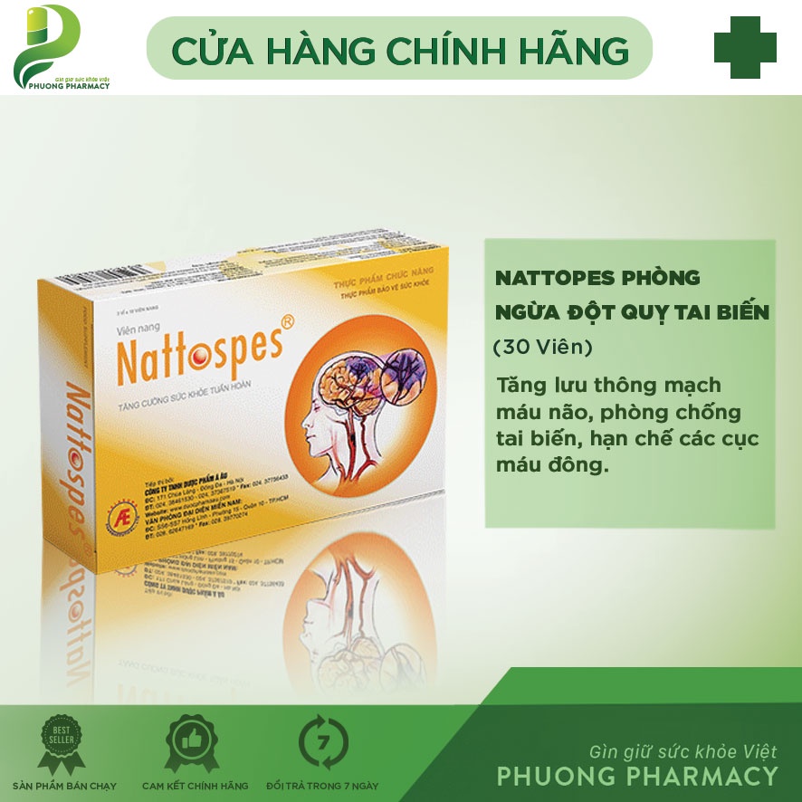 Nattospes - Viên uống hỗ trợ phòng ngừa đột quỵ, tai biến mạch máu não.