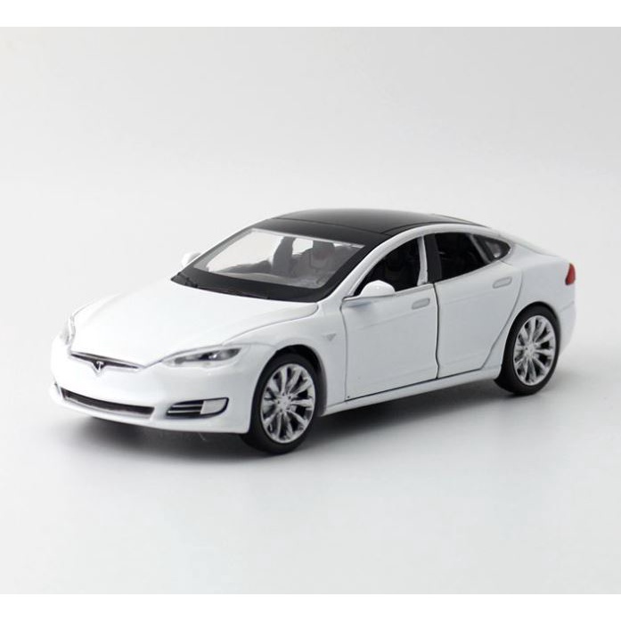 Mô hình xe TESLA MODEL S 1:32 có đèn âm thanh ô tô đồ chơi trẻ em kim loại oto xe hơi mini bằng thép sưu tập quà tặng