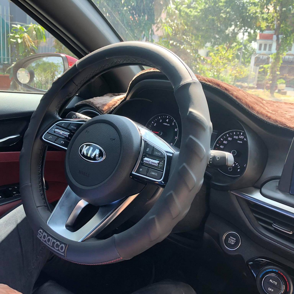 Bọc vô lăng ô tô hãng sparco italia nhập khẩu chất lượng cao size 38cm mã 117BK