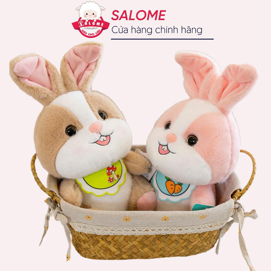 Gấu Bông Thỏ Mặc Yếm Dễ Thương Lông Mịn SALOME - Gối ôm Cao Cấp