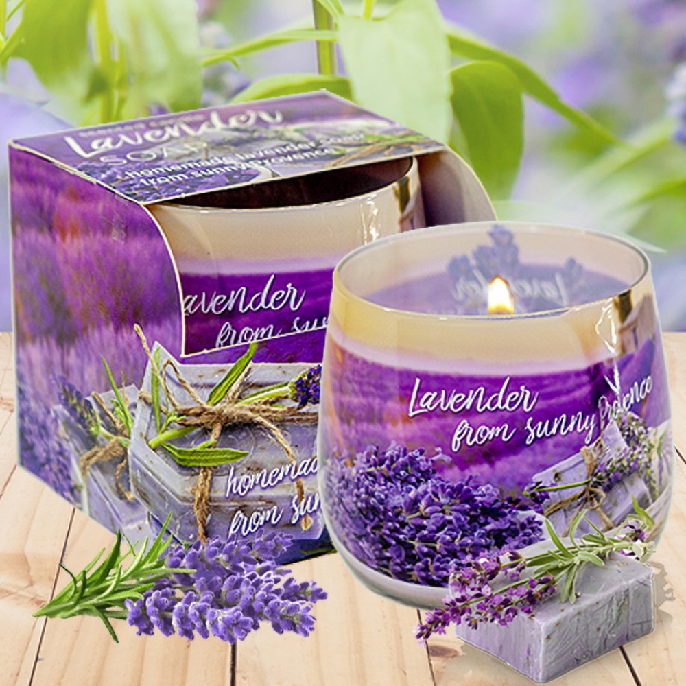 Ly nến thơm tinh dầu Bartek Lavender Fields 100g QT04968 - cánh đồng oải hương (giao mẫu ngẫu nhiên)