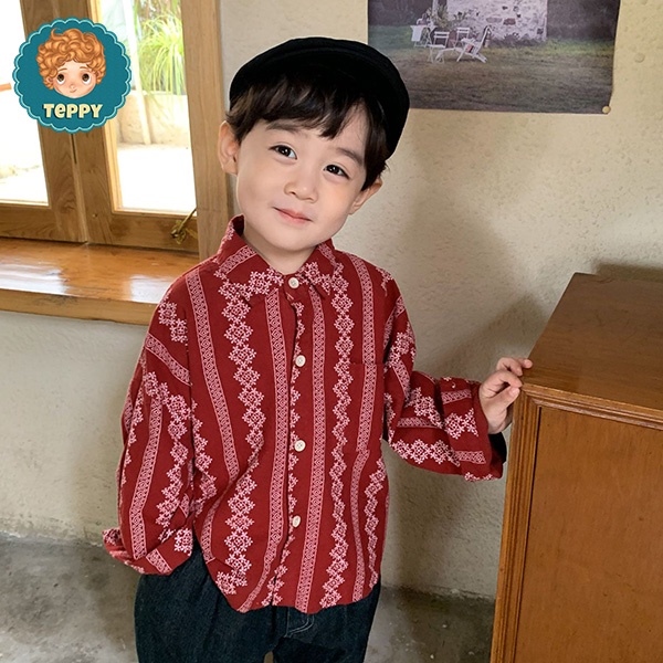 Áo sơ mi hoạ tiết cho bé