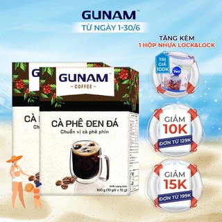 Combo 2 hộp cà phê hòa tan GUNAM cà phê đen đá