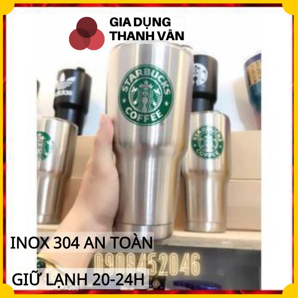 Ly Giữ Nhiệt Thái Lan, bình giữ nhiệt inox 304 Tặng Kèm Ống Hút Inox+Túi+ Nắp Chống Tràn+ Cọ Rửa