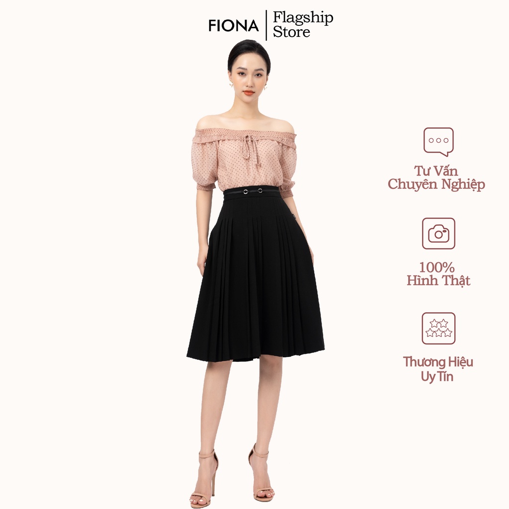 Chân váy xòe FIONA, Chân váy công cở nữ xếp ly mã F251179