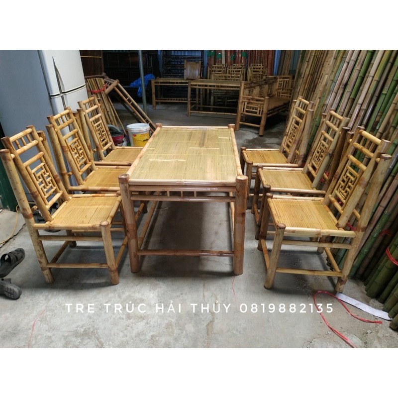 Bộ bàn ăn tre trúc