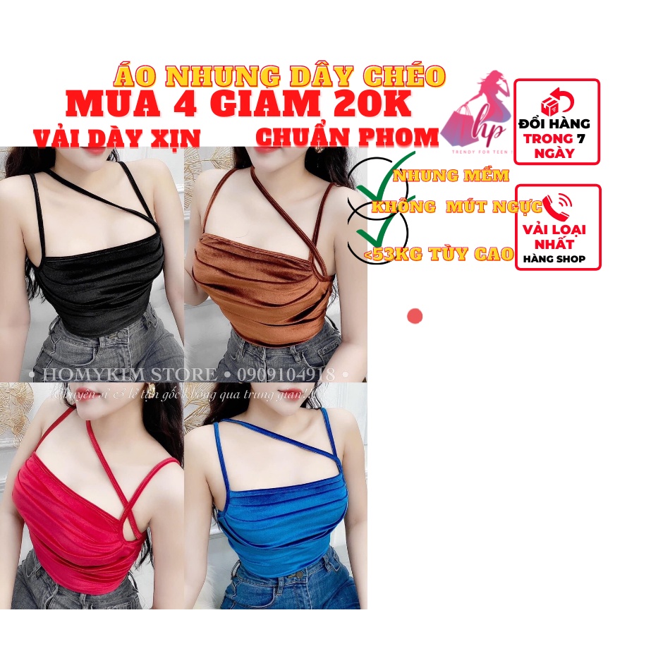 áo 2 dây nữ xếp ly trước chéo dây croptop vải nhung mềm kiểu hàn quốc sang chảnh thời trang nữ - mã  A125