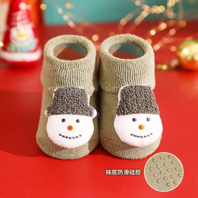 Vớ dày họa tiết Giáng sinh dễ thương cho bé từ 0-12 tháng tuổi