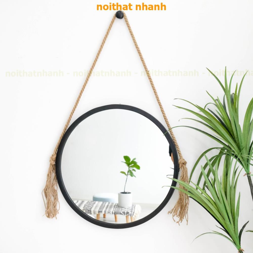 [SALE SỐC] Gương Tròn Treo Tường Khung Gỗ - Mia Cricle Mirror Soi Trang Điểm Nội Thất Phòng Ngủ [Freeship 10k]