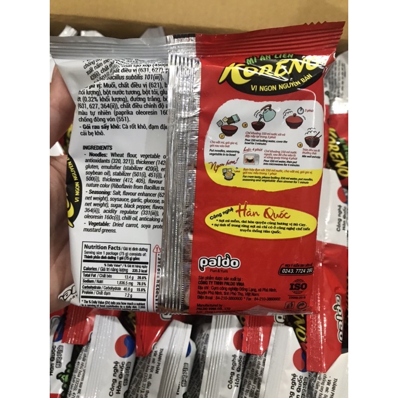 Mỳ Koreno Up 3 Phút Vị Bò Cay 75g chính hãng | BigBuy360 - bigbuy360.vn