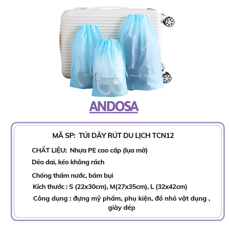 Túi dây rút đựng giày dép đồ mỹ phẩm quần áo chống nước du lịch ANDOSA TCN12