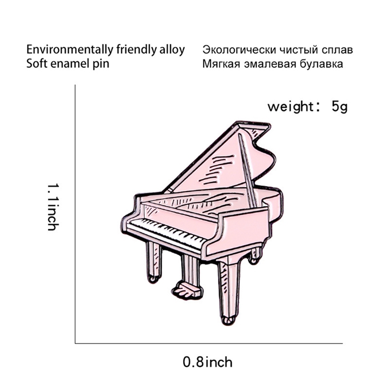 Ghim cài áo hình đàn piano màu hồng thời trang