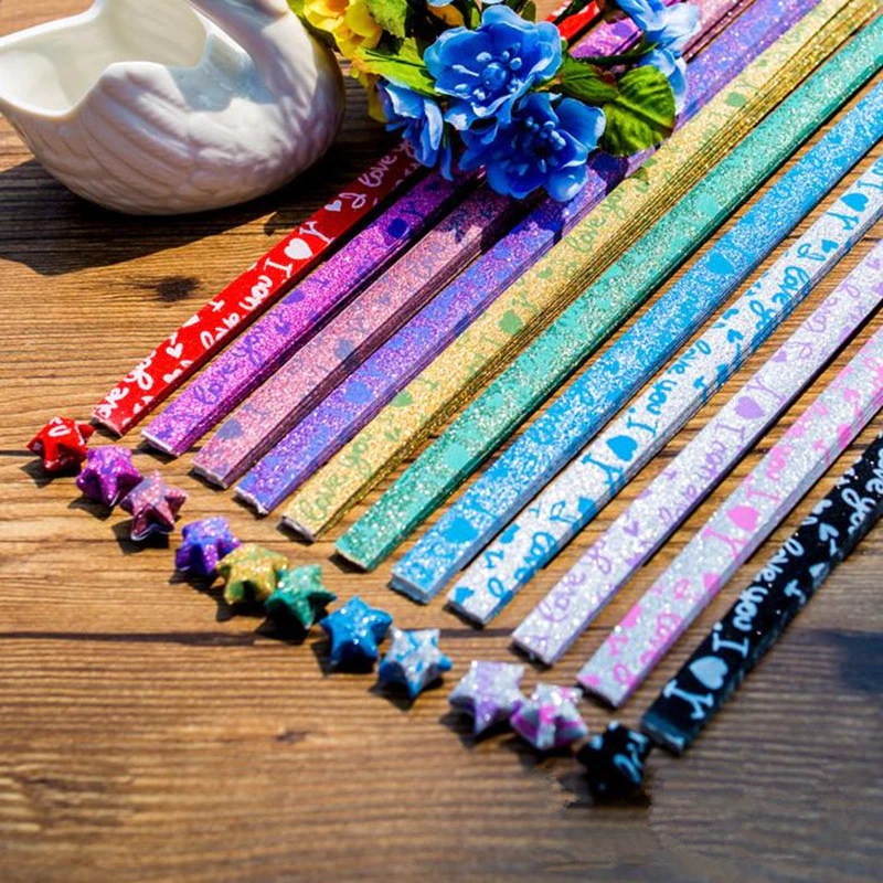 Giấy gấp ngôi sao origami nhiều màu sắc