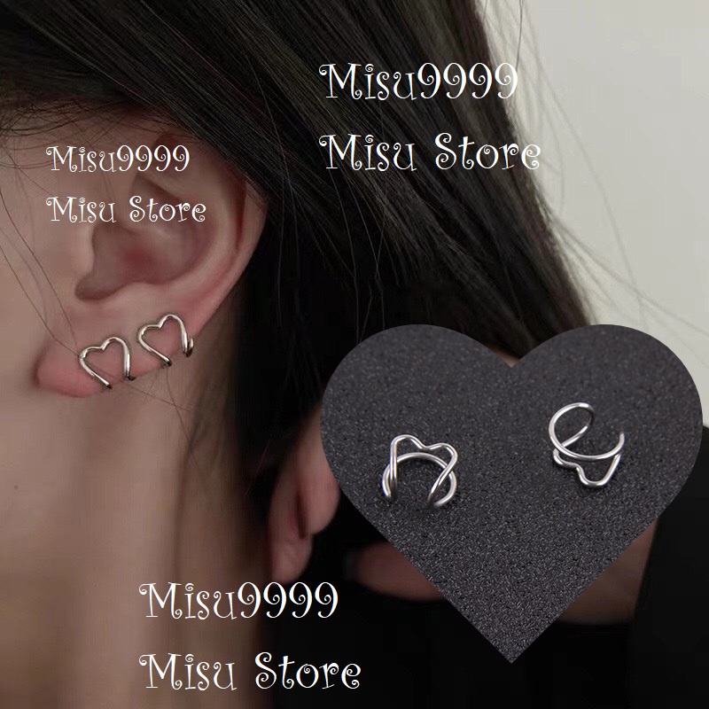 kẹp titan hình tim nam nữ dễ thương