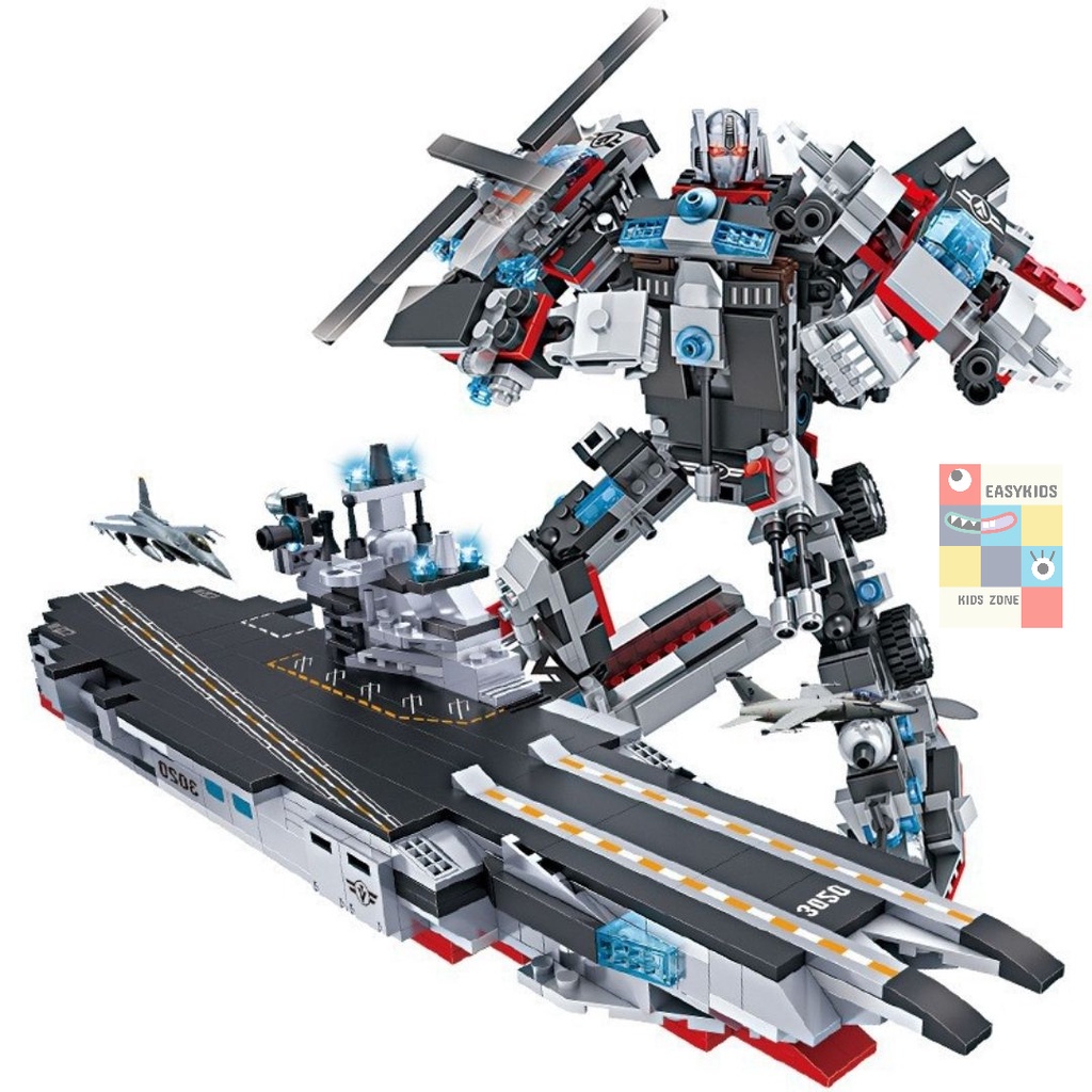 Đồ chơi Lego lắp ghép mô hình chiến xa, ô tô, máy bay, người máy robot cỡ lớn EASYKIDS