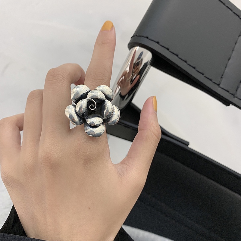 Nhẫn Bạc QMCOCO Phong Cách Punk Cổ Điển Sáng Tạo Thời Trang Dành Cho Nữ