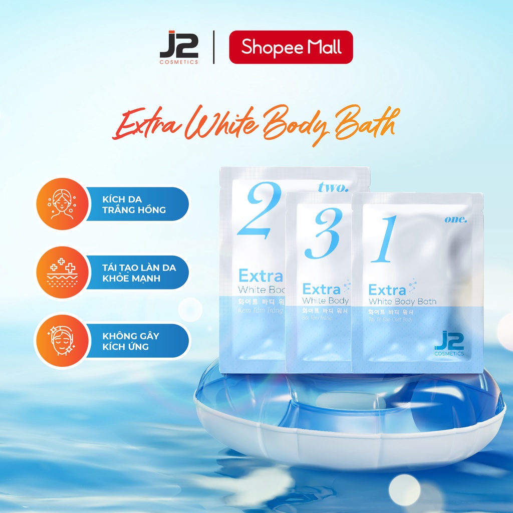 Bộ Tắm Trắng Da Extra White Body Bath Hàn Quốc Dành Cho Nữ - J2 Cosmetics