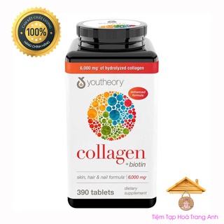 Viên uống Youtheory Collagen 390 viên đẹp da, chống lão hóa