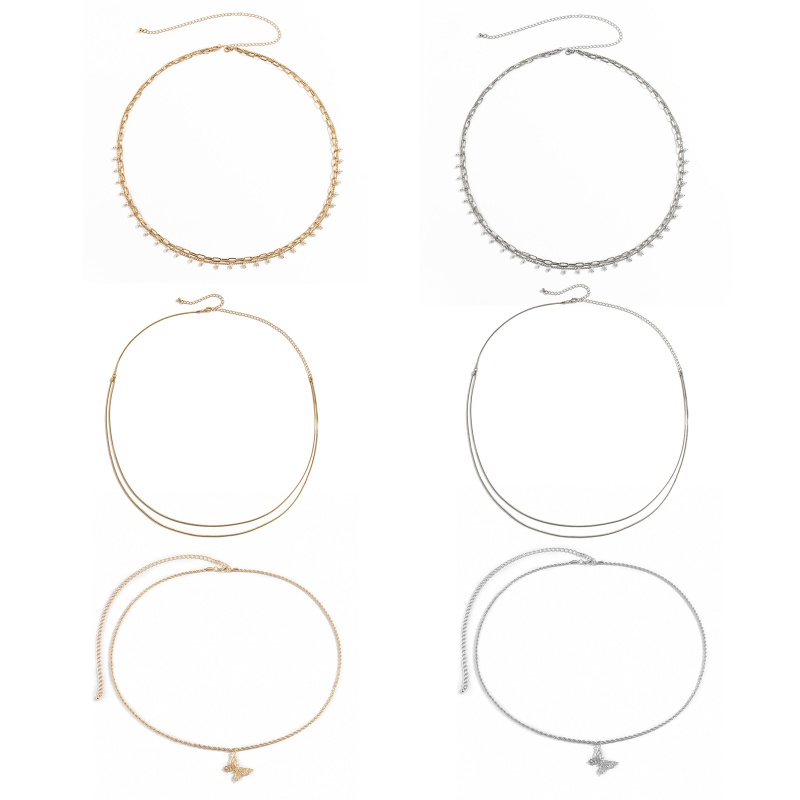 Dây Đeo Hông Màu Trắng Vàng Đính Ngọc Trai Lấp Lánh Thời Trang Dự Tiệc Cho Nữ