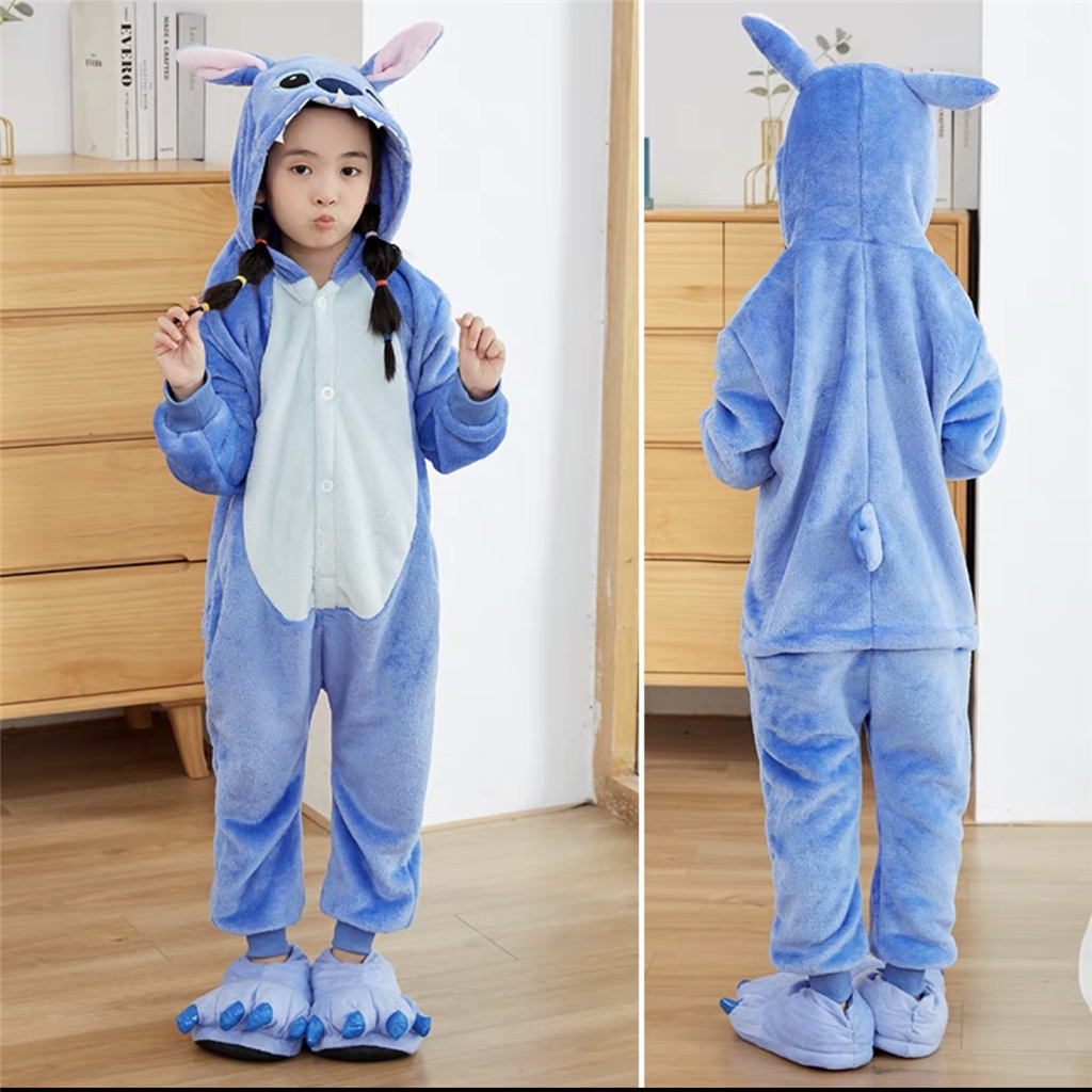 Đồ ngủ liền thân hình động vật hoạt họa dễ thương dành cho bé