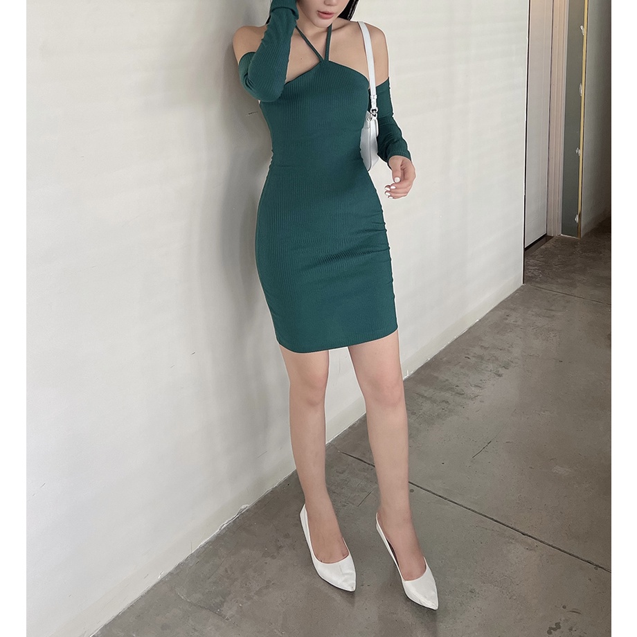 BBSTORE'S Đầm Thun Body yếm Trễ Vai Dự Tiệc   - D1040