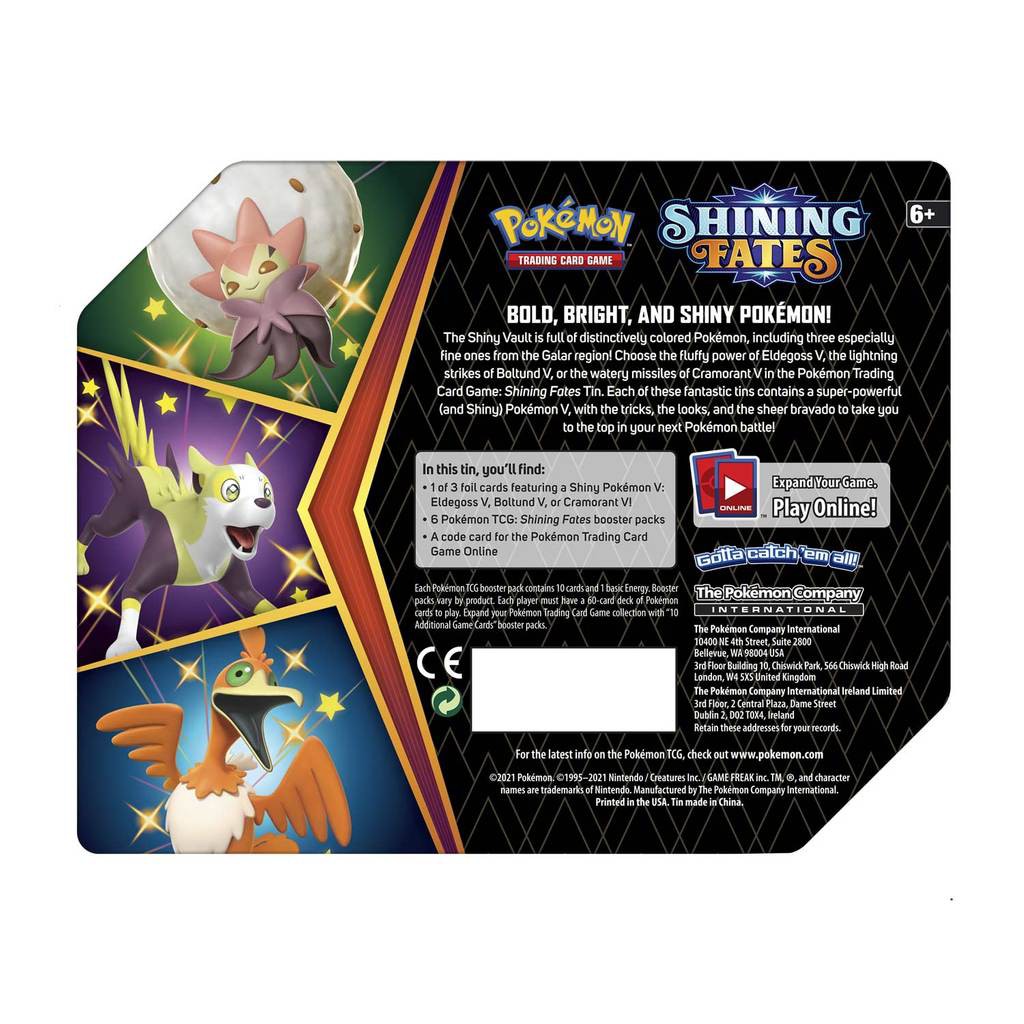Hộp 6 gói thẻ bài Pokemon TCG Shining Fates kèm thẻ Promo Eldegoss/ Bultond V Shiny chính hãng