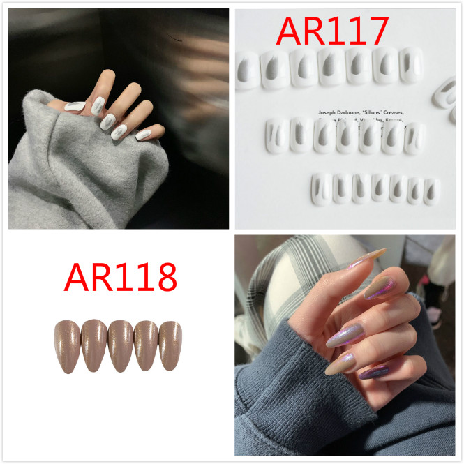 Set 24 Móng Tay Giả Hình Bướm Nhiều Màu Phong Cách Hàn Quốc Kèm Keo Dán - 10 Kiểu