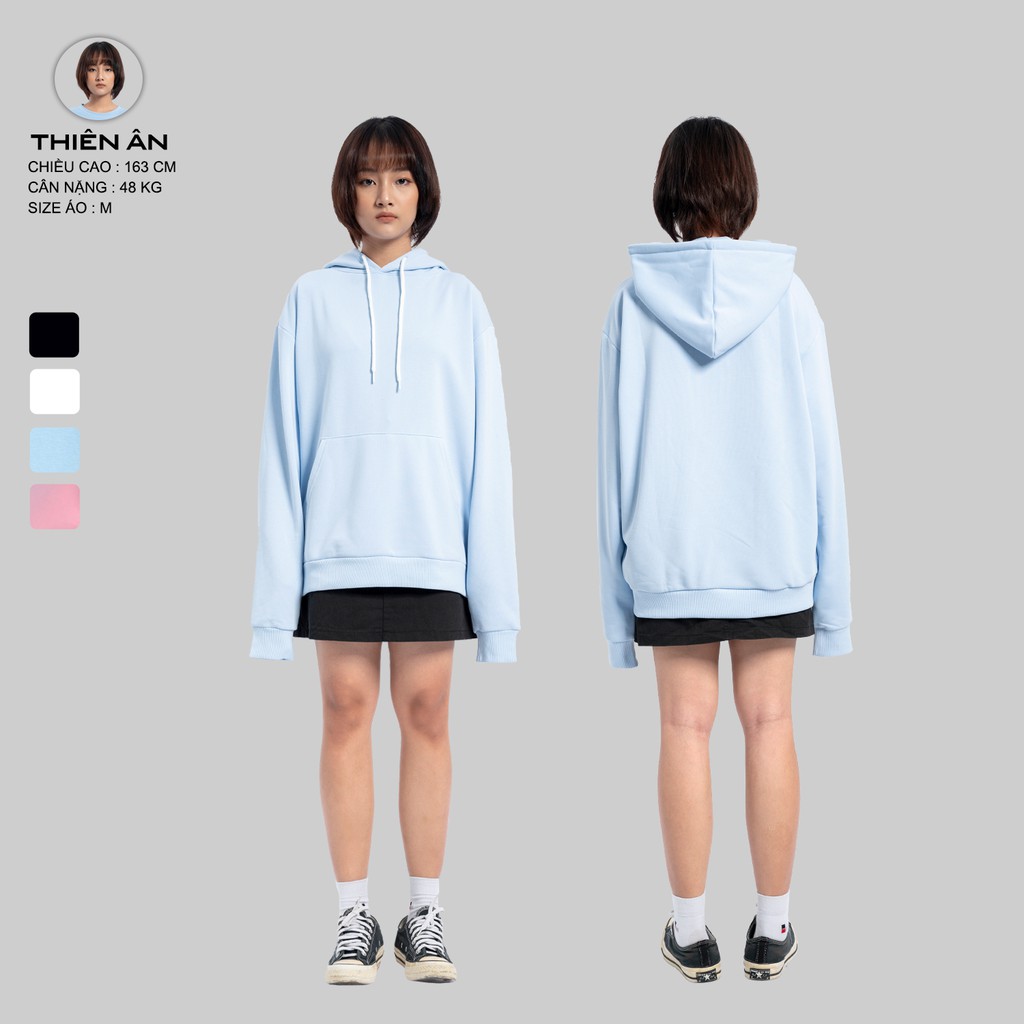 Áo Hoodie Nữ Nam Form Rộng URBAN OUTFITS Kiểu Trơn HOO05 Chui Đầu Thun Cotton Nỉ Cá Local Brand