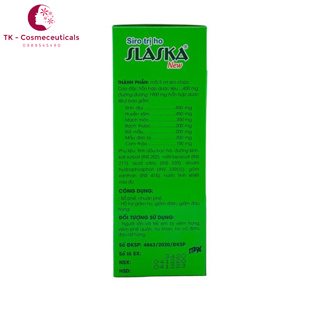 Siro Ho SLASKA NEW TRAPHACO Giảm Ho Lâu Ngày, Ho Gió, Ho Khan, Ho Có Đờm Đặc - 100ml