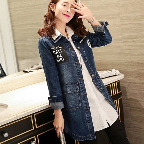 Áo Khoác Denim Tay Dài Dáng Ôm In Họa Tiết Hoạt Hình Thời Trang Xuân Thu 2022 Cho Nữ