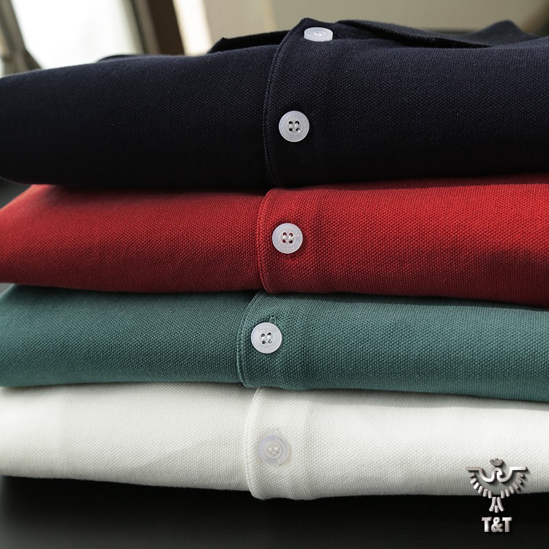 Áo thun nam áo polo nam có cổ ngắn tay trơn chất cotton co dãn thoáng mát dáng basic PL201