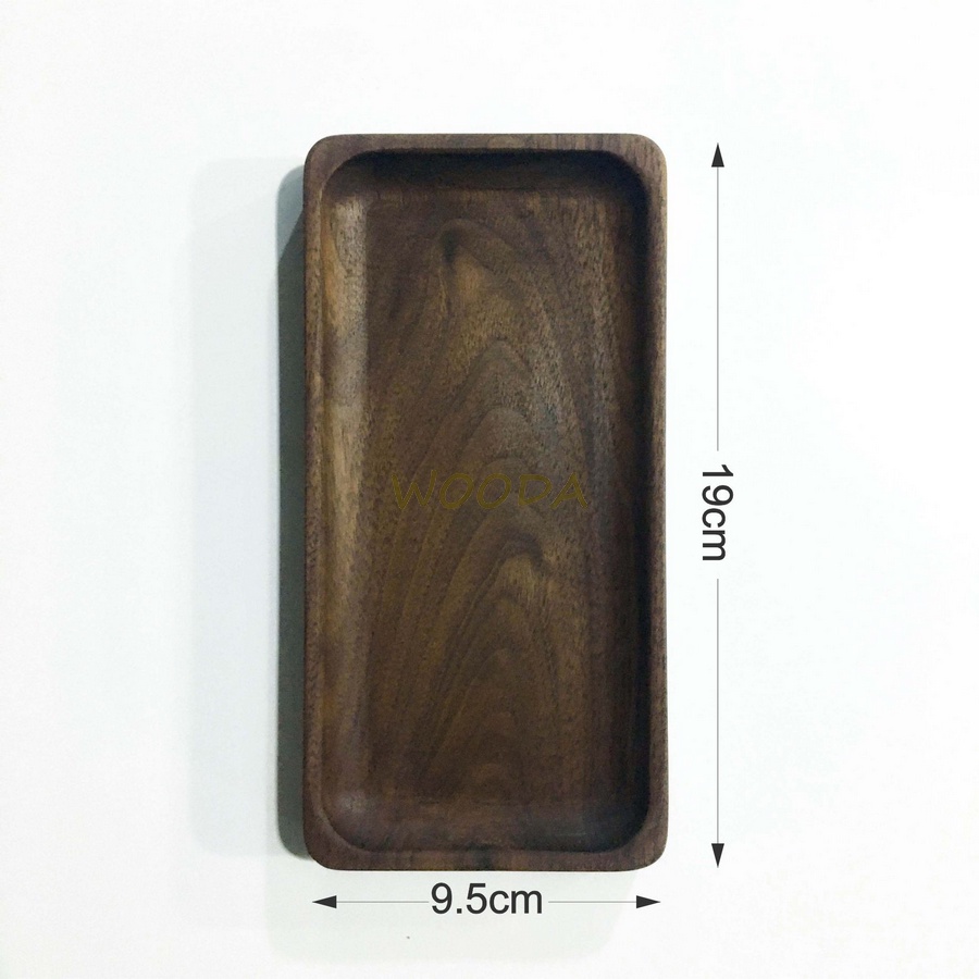 Khay gỗ walnut nguyên khối nhỏ