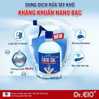 Xịt kháng khuẩn nano bạc kháng khuẩn 99,9% các vi khuẩn, nấm, vi rus. 500ml