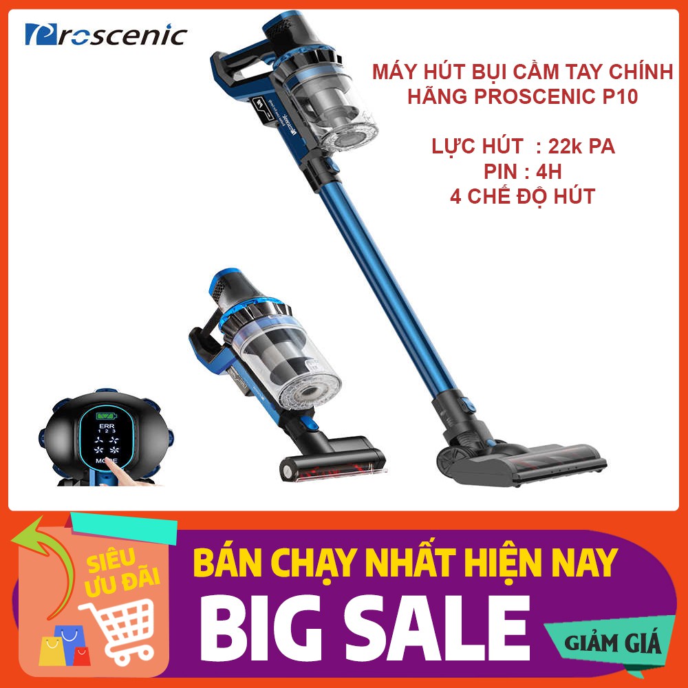 [GIAO NHANH 1H] Máy hút bụi cầm tay Proscenic P10 chính hãng BH 12 tháng