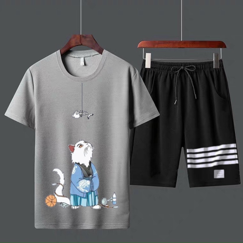 Set Bộ 2 Món Quần Shorts + Áo Thun Nam Nữ Unisex Chất Vải Thun Thể Thao
