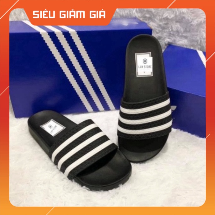 Dép quai ngang ADIDAS dép Unisex nam nữ đế cao su êm chân bền chắc thời trang BA SỌC ĐẾ CHỮ TrungPii Si
