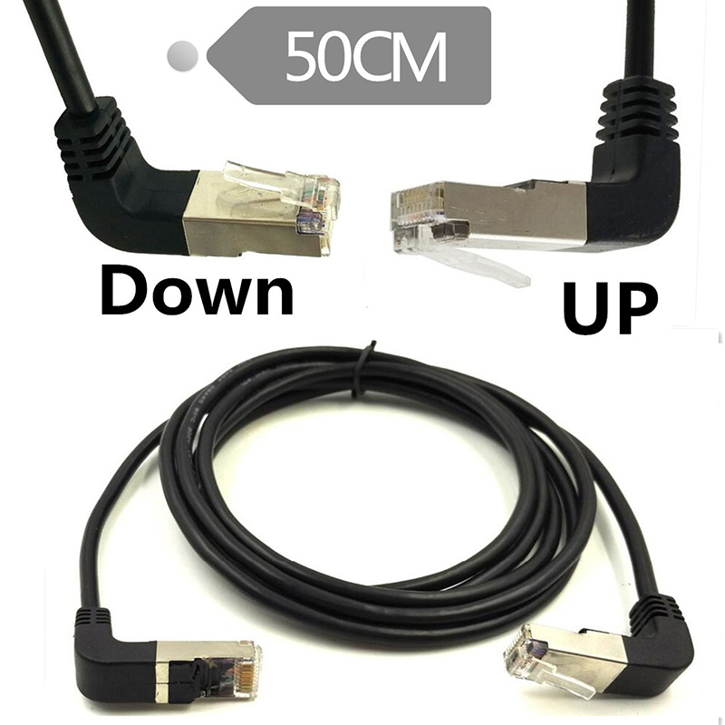 Dây Cáp 0.5m Rj45 Rj45 Male Downward 90 Độ Cat 5