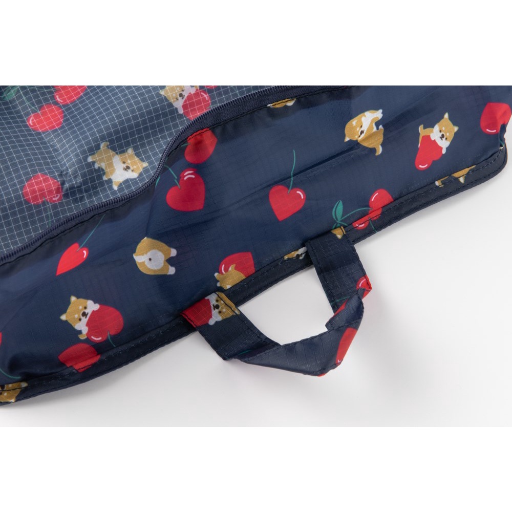 Túi Đựng Đồ Du Lịch ARTBOX Hàn Quốc Họa Tiết Shiba Và Cherry Màu Xanh Navy Xinh Xắn