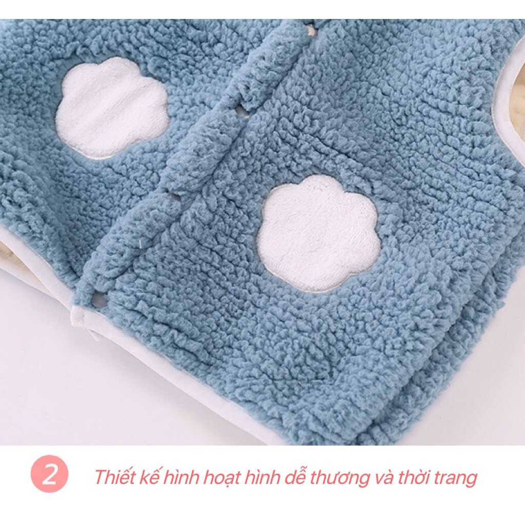 Áo Khoác Mùa Đông GhiLe Cho Bé Trai và Bé Gái, Áo Khoác Không Tay Lông Mềm Phong Cách Hàn Quốc Xinh Xắn Siêu Ấm
