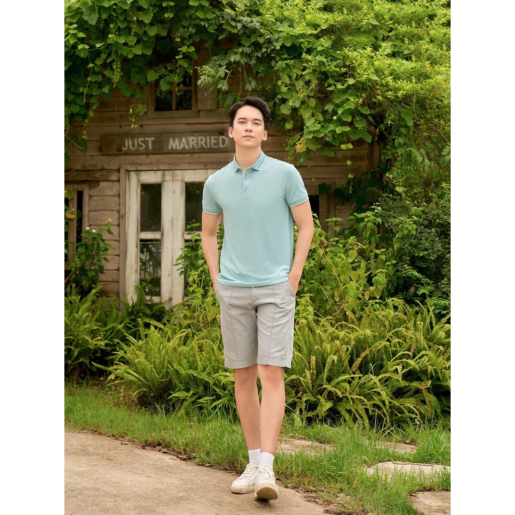 Áo Polo YODY Nam Pique Mắt Chim Melange Phối Nẹp Thiết Kế Mới APM5331