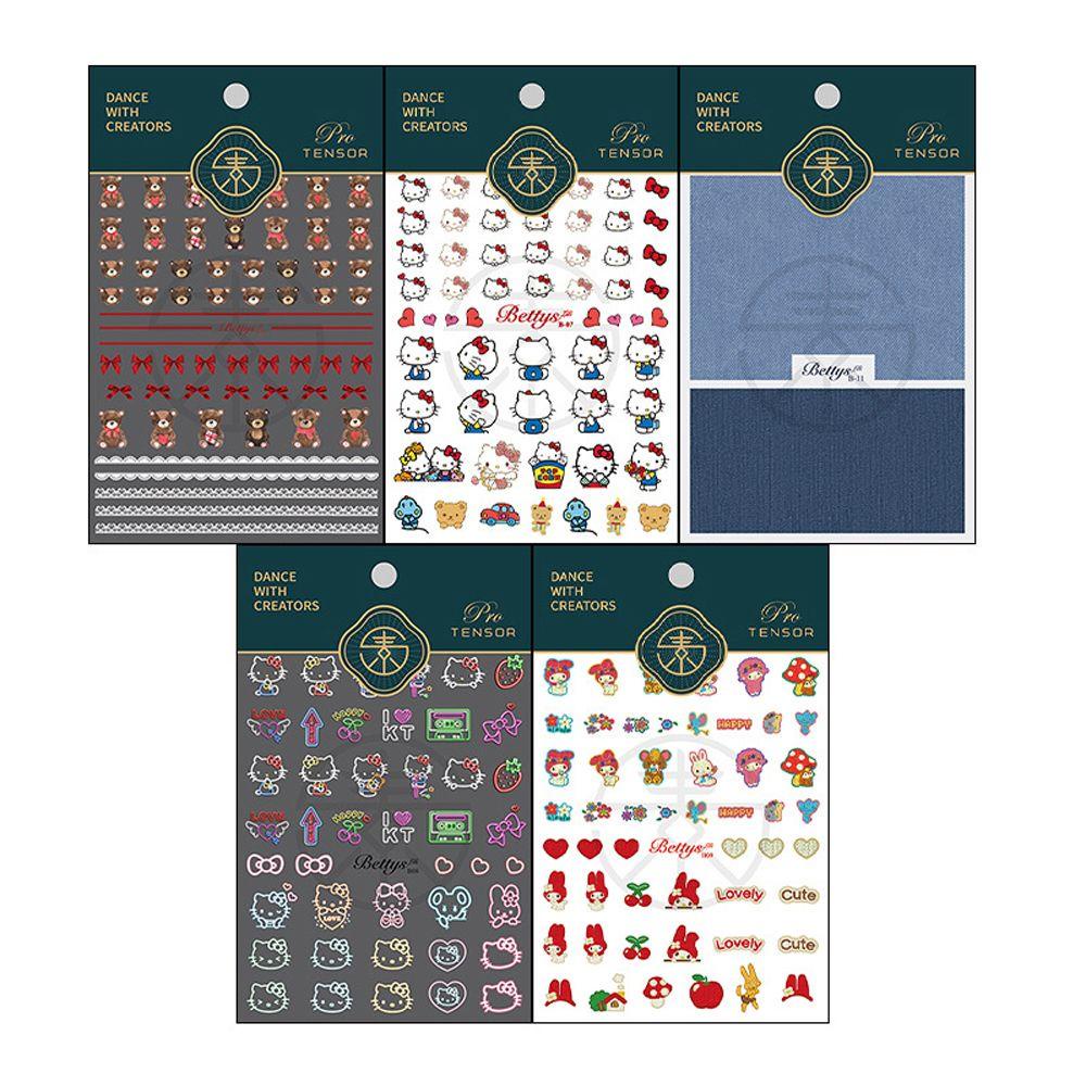 Miếng Dán Trang Trí Móng Tay Tự Dính Họa Tiết Hoạt Hình Snoopy / Trái Tim / Nơ 5D Dễ Thương