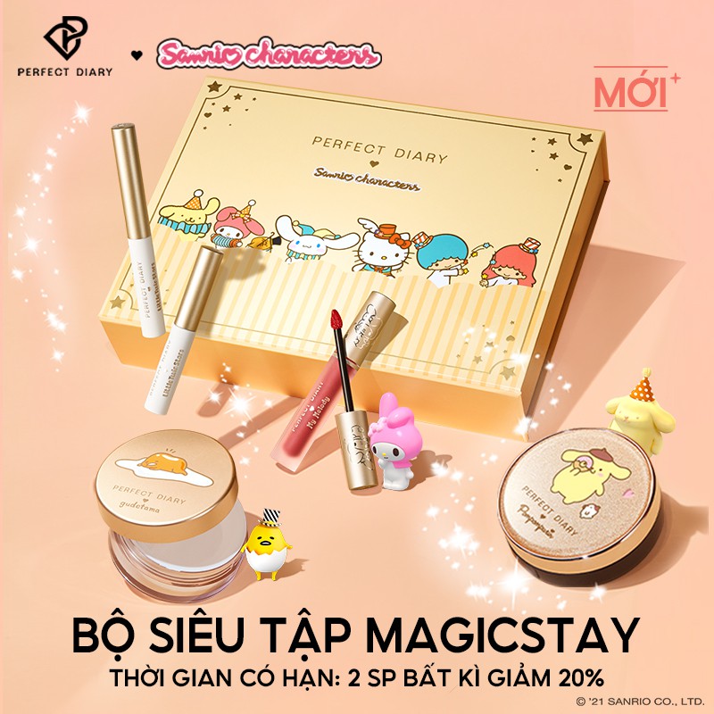 Son kem Perfect Diary x Sanrio MagicStay Matte Cream Long-lasting High coverage 6 shades 3g