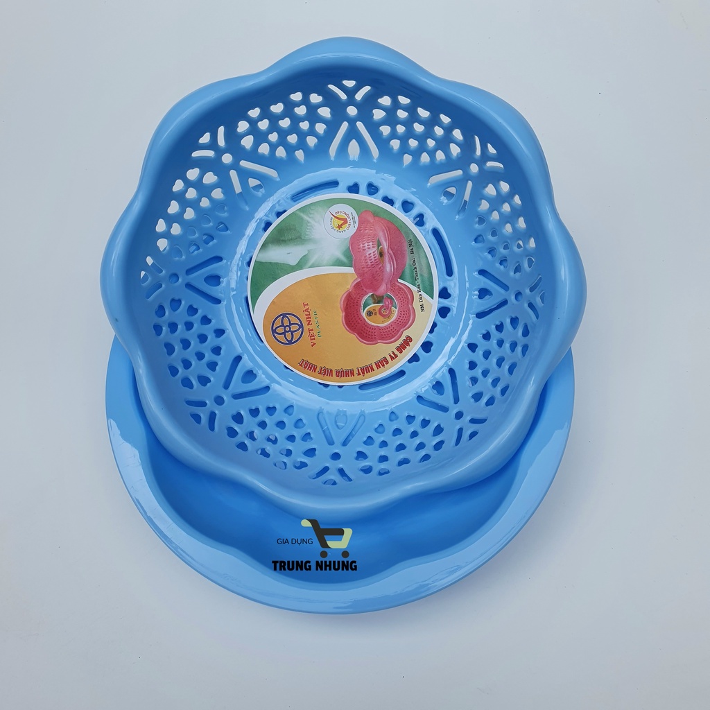 Rổ nhựa kèm chậu, bộ thau rổ nhựa