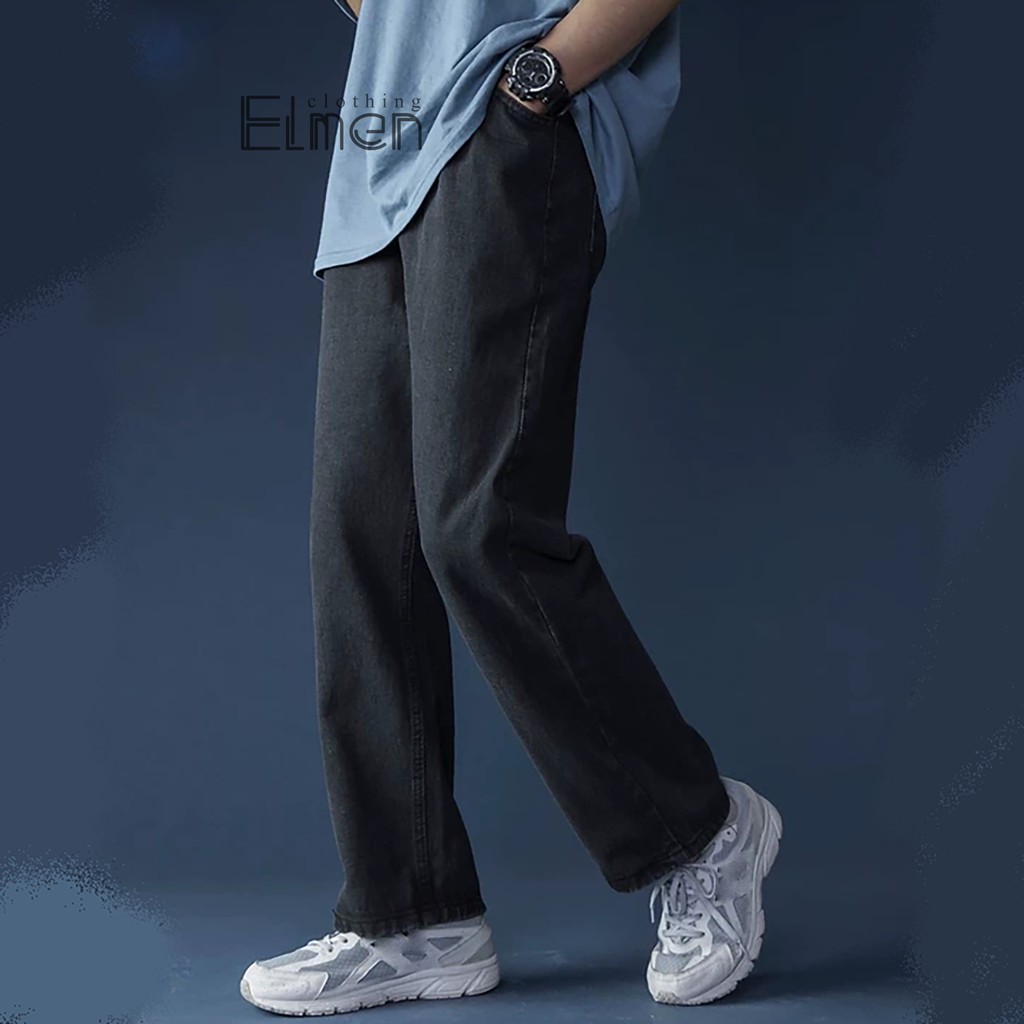 [ELMEN] Quần Jean Nam Đen Ống Rộng | BigBuy360 - bigbuy360.vn