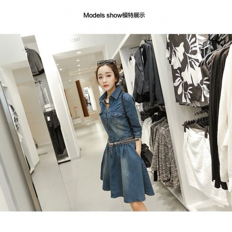 Đầm Denim Dáng Chữ a Thời Trang Cho Nữ