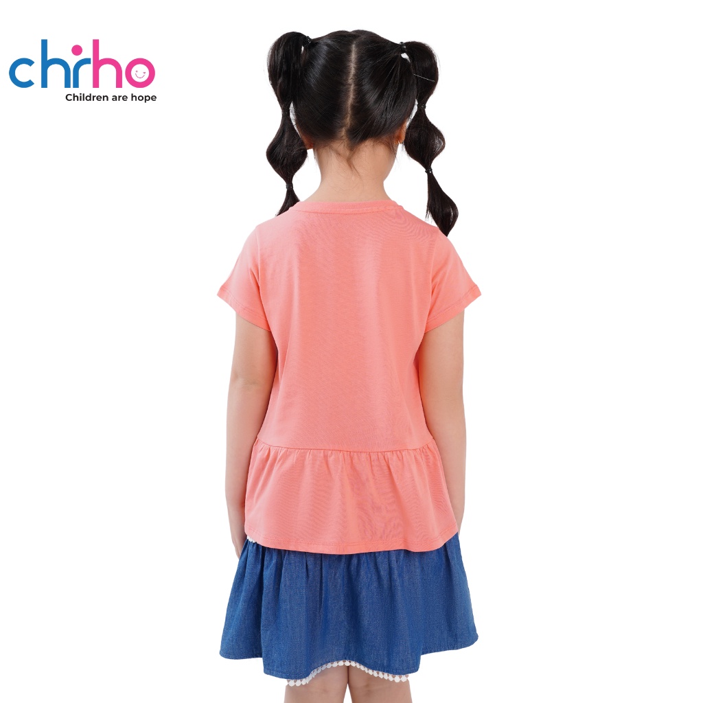 Áo Tshirt Bé Gái Cổ Tròn CHIHO Chất Vải Cotton Thoáng Mát, In Minnie Và Nơ Dễ Thương Dành Cho Bé 8-13 Tuổi GTS217R