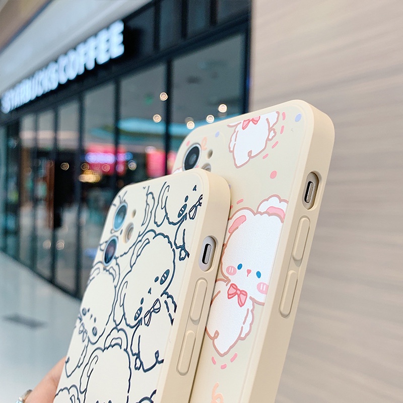 Ốp lưng iphone cạnh vuông Thỏ xinh ốp dẻo iphone 6splus/7/7plus/8/8plus/x/xr/xs/11/12/pro/max/plus/13promax e219